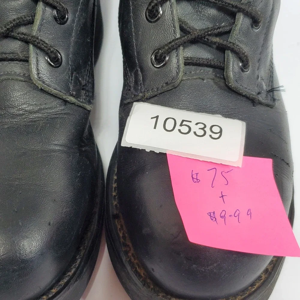 Addison Shoe Co. Military Combat Mens US 5R Black Leather Steel Toe Ankle Boots